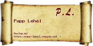 Papp Lehel névjegykártya